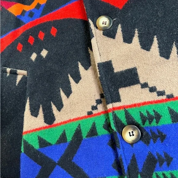 Pendleton High Grade Westernwear Jacket Mens 42 Multicolor Wool Southwest Borg
